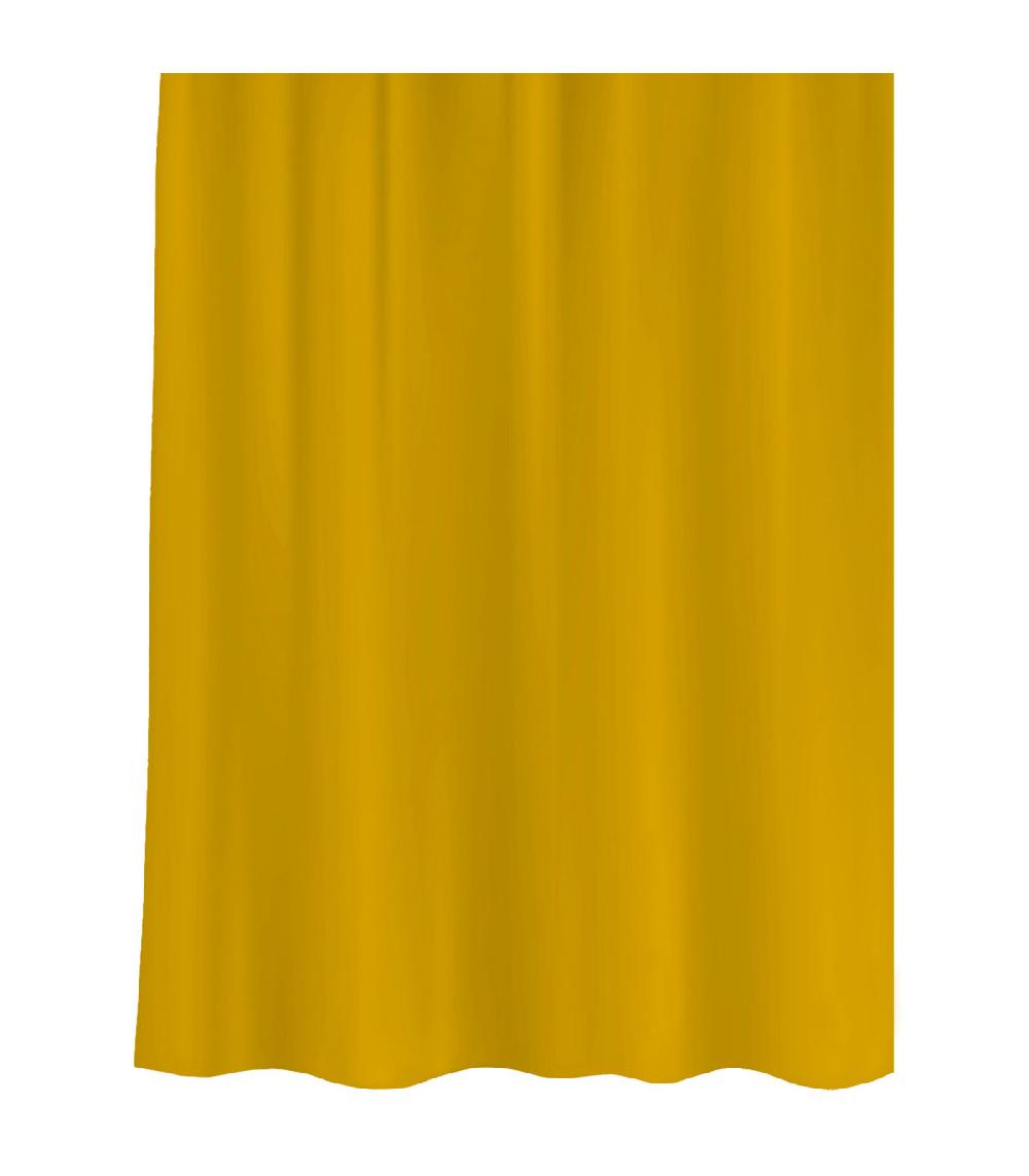 Wadiga Rideau De Douche Plastique Jaune Avec 12 Anneaux 180x200cm
