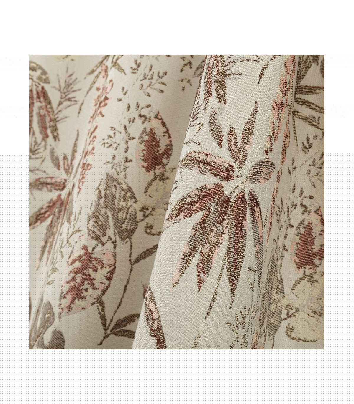 Wadiga Rideau Épais Beige Motif Feuillage à Oeillets - Longueur 260cm
