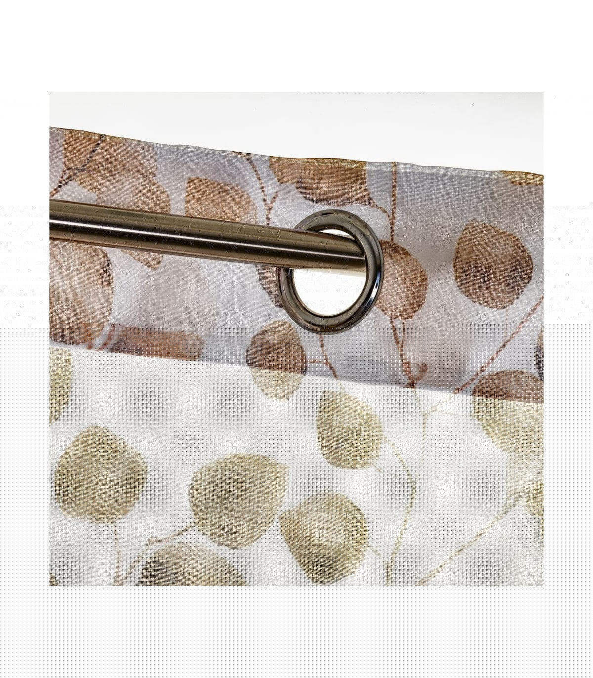 Wadiga Rideau Voilage à Œillets Feuillage Beige - Longueur 260cm