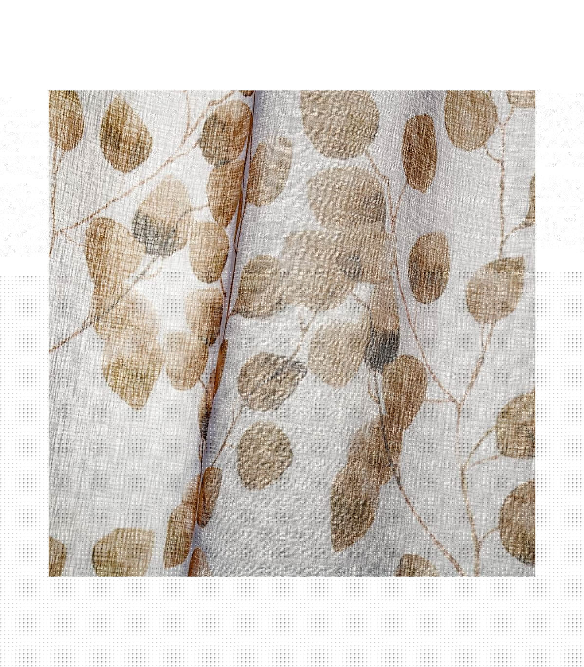 Wadiga Rideau Voilage à Œillets Feuillage Beige - Longueur 260cm