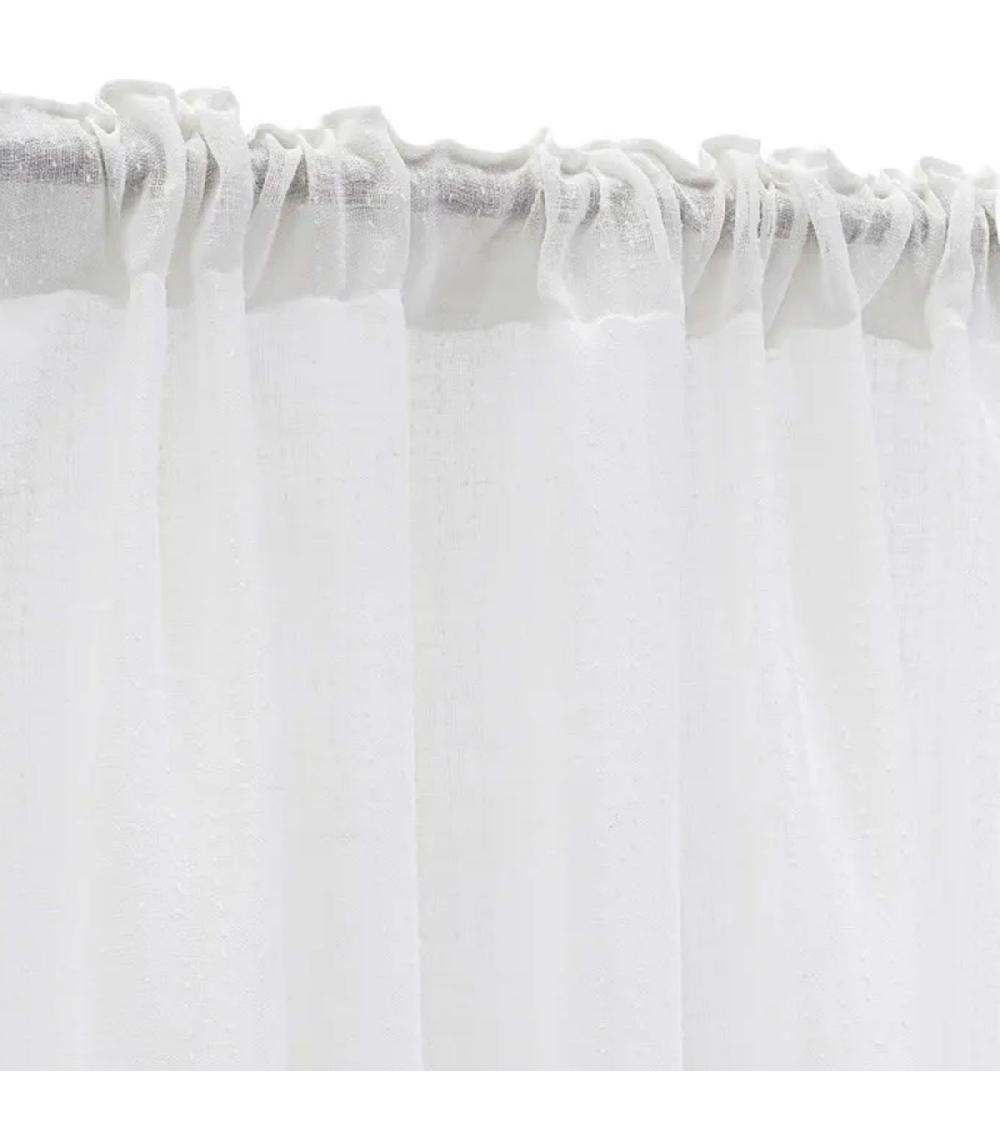 Wadiga Rideau Voilage Blanc Effet Lin à Galon Fronceur à L'unité 140x260cm