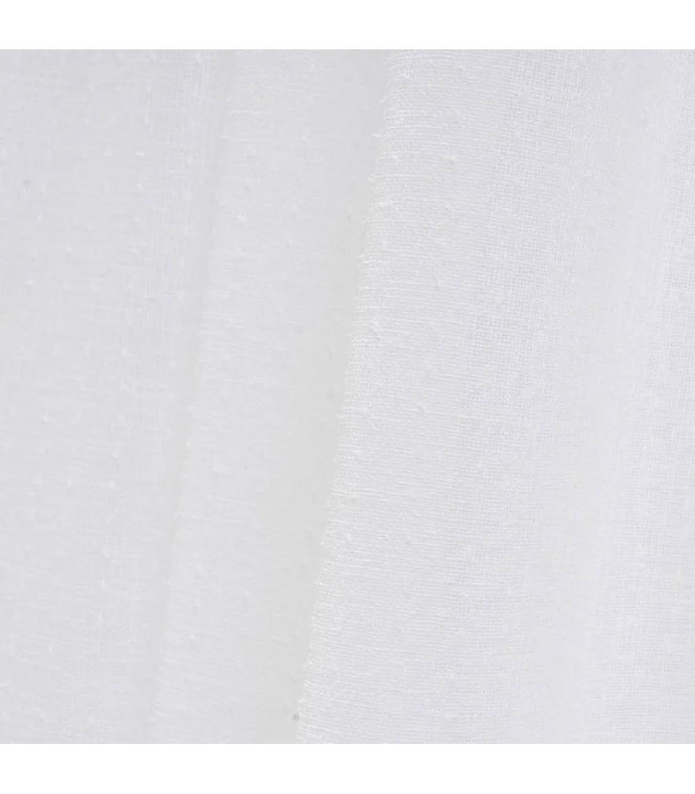 Wadiga Rideau Voilage Blanc Effet Lin à Galon Fronceur à L'unité 140x260cm