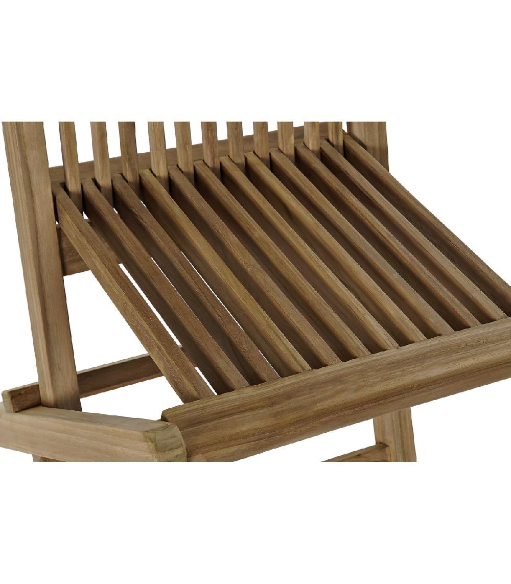 Wadiga Salon De Jardin 1 Table Rectangulaire + 4 Chaises Teck Pliables