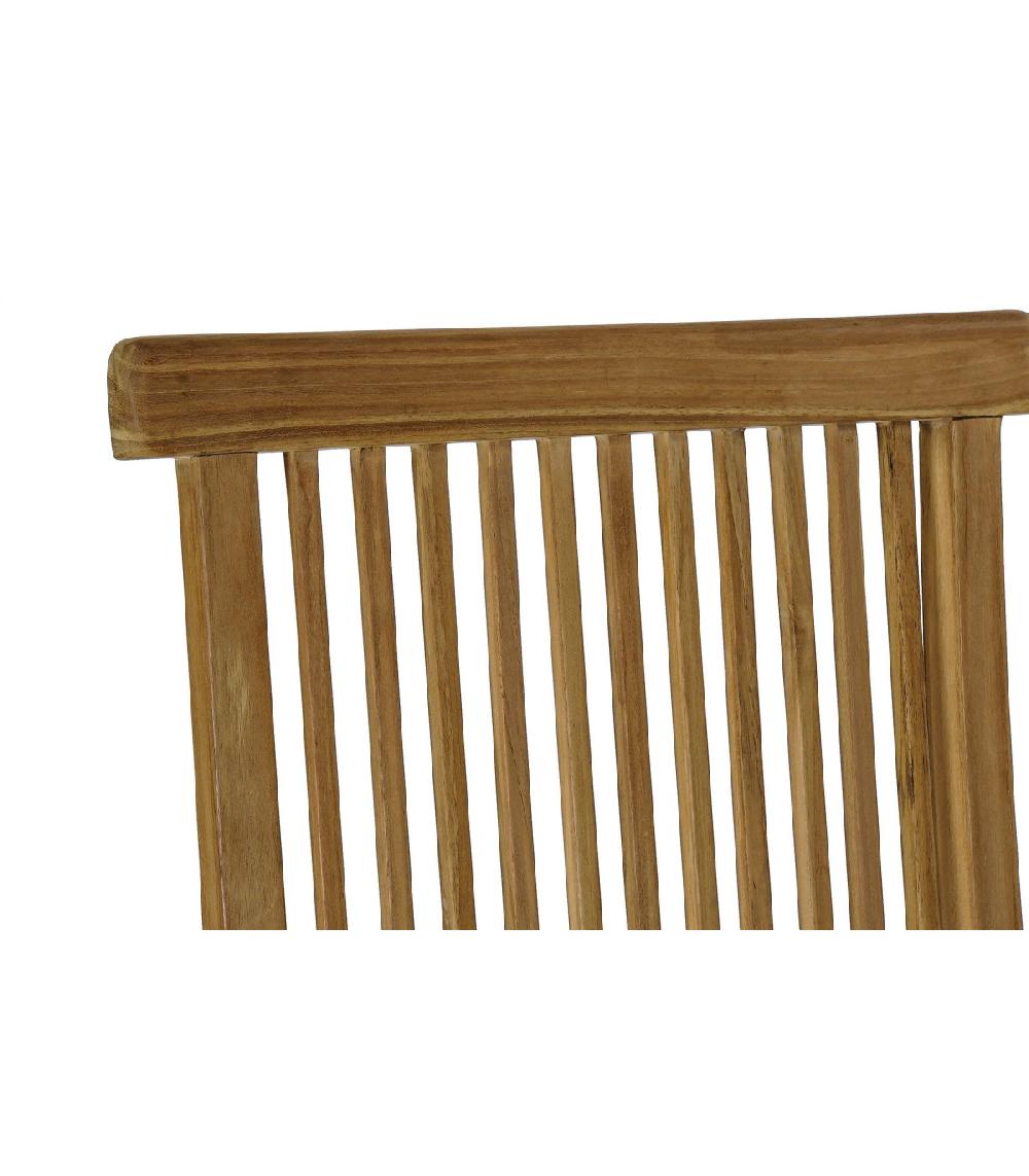 Wadiga Salon De Jardin 1 Table Ronde + 4 Chaises Teck Pliables