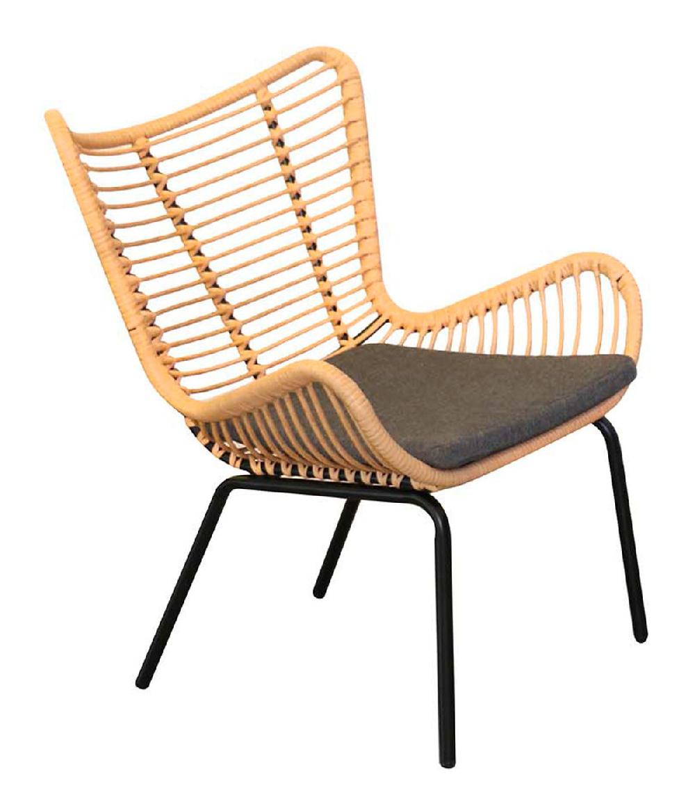 Wadiga Salon De Jardin Complet 4 Places En Métal Et Résine Tressée - 122x70x88cm