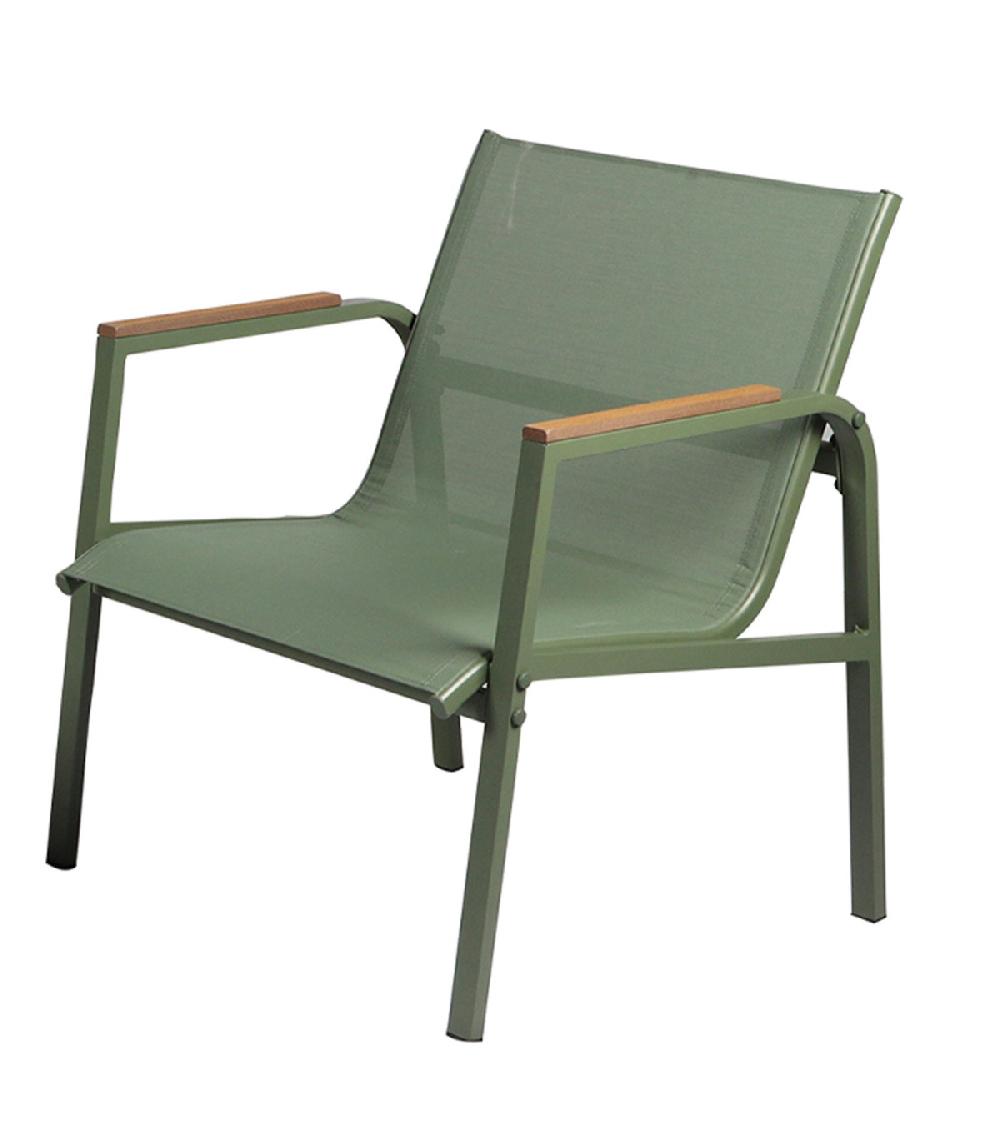 Wadiga Salon De Jardin Complet 4 Places En Métal Vert Olive