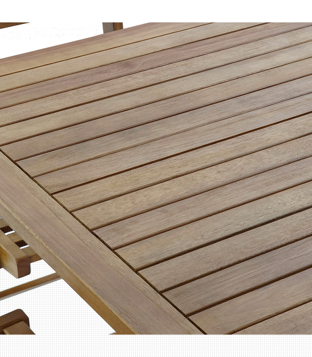 Wadiga Salon De Jardin Pliable 1 Table + 4 Chaises En Eucalyptus Verni 70x70x72cm