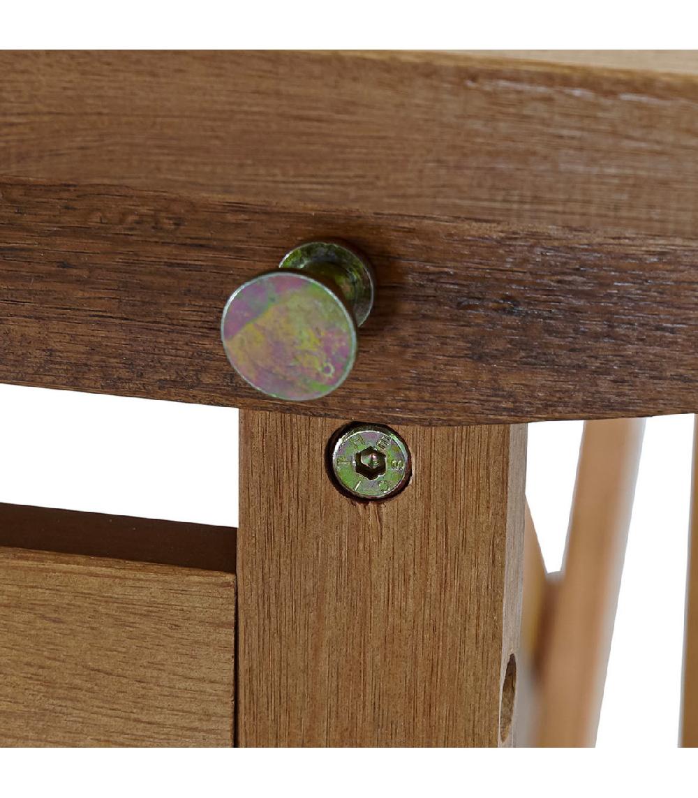 Wadiga Salon De Jardin Pliable 1 Table + 4 Chaises En Eucalyptus Verni 70x70x72cm