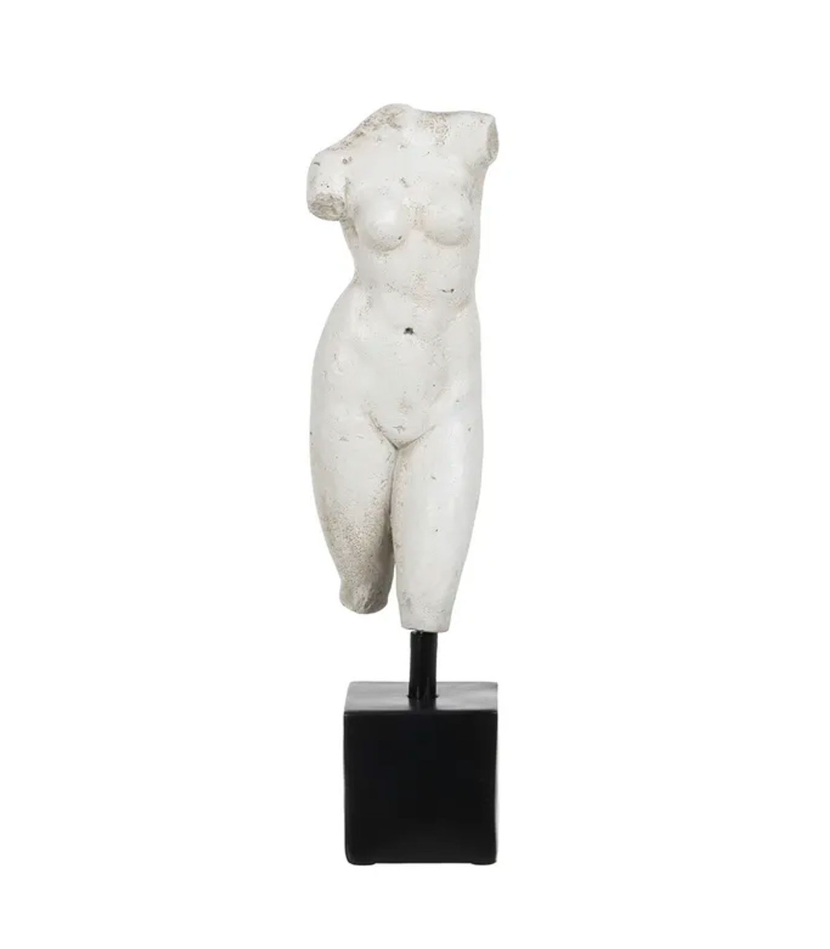 wadiga Sculpture buste décoratif femme en résine blanche 14x11x43cm