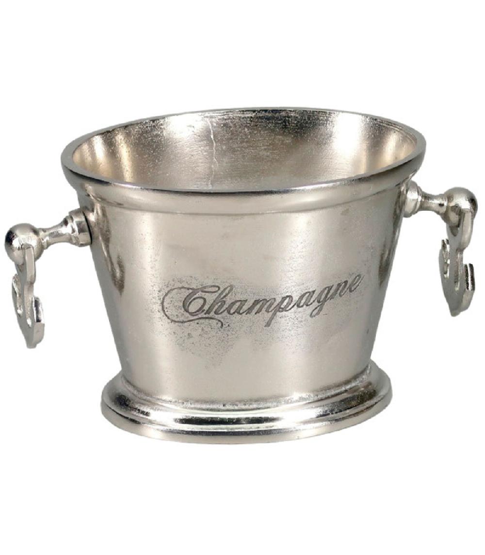 wadiga Seau à champagne en aluminium argenté 34x20x20cm