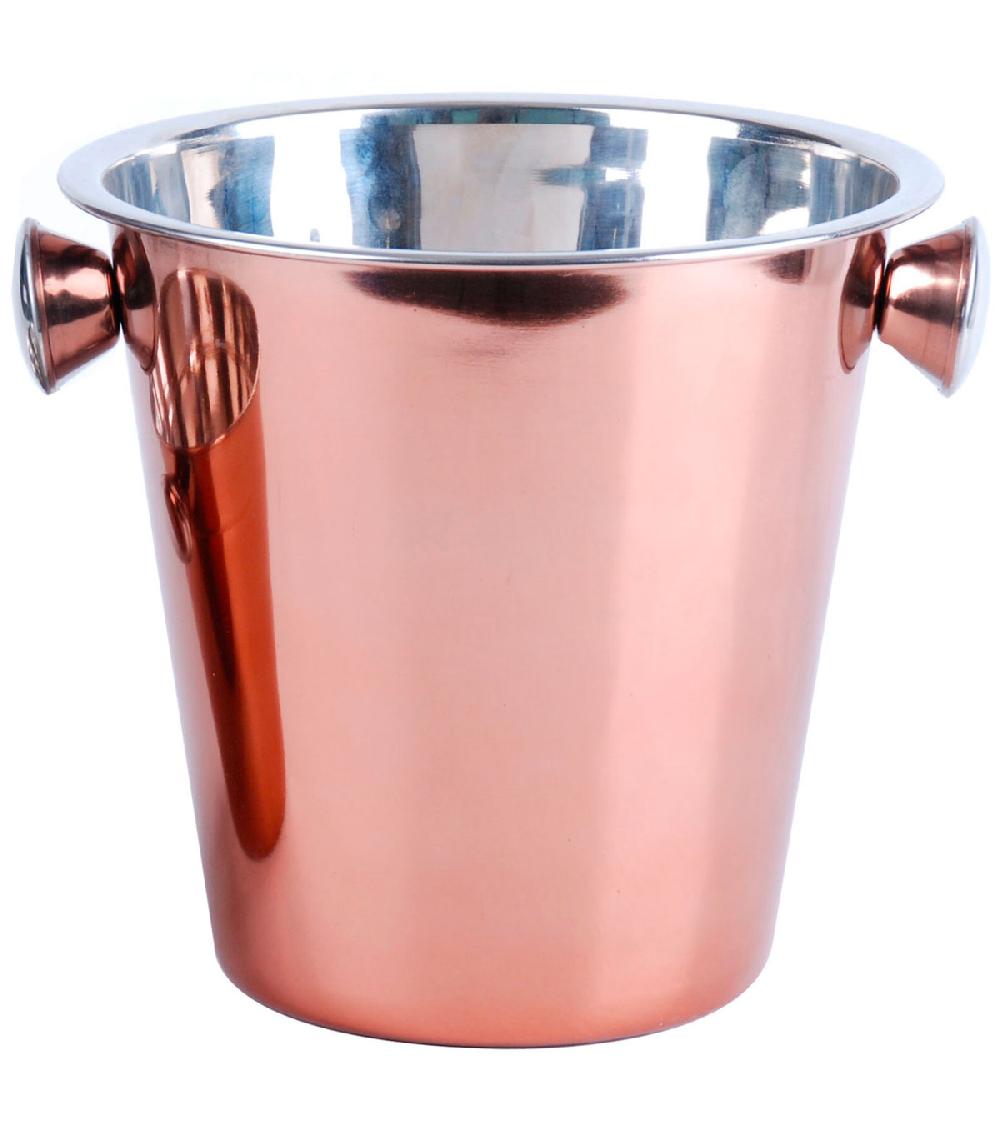 wadiga Seau à champagne en inox rose doré 22x22x20.5cm
