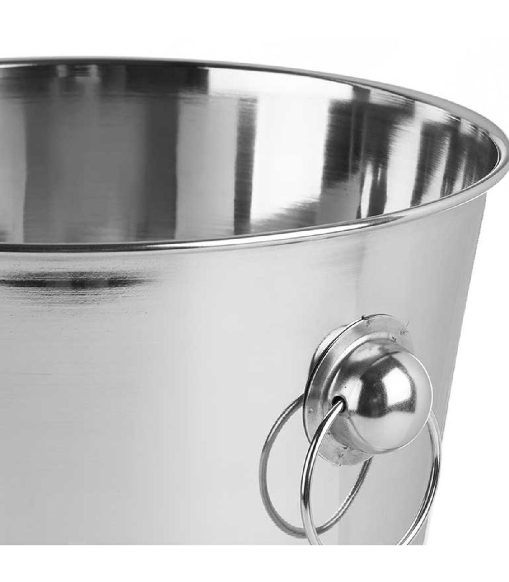 Wadiga Seau à Glace En Acier Inoxydable Avec Poignées 26x26x27cm