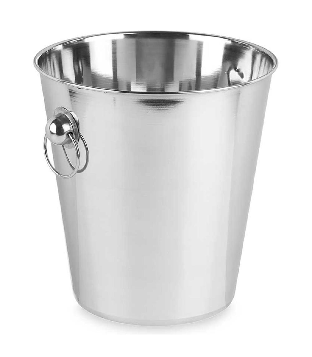wadiga Seau à glace en acier inoxydable avec poignées 26x26x27cm