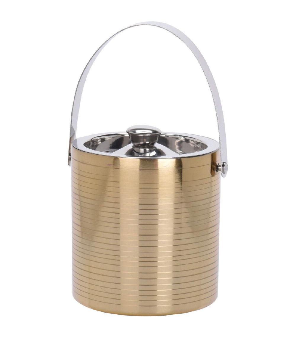 wadiga Seau à glaçons en acier inoxydable doré 15x15x15.5cm