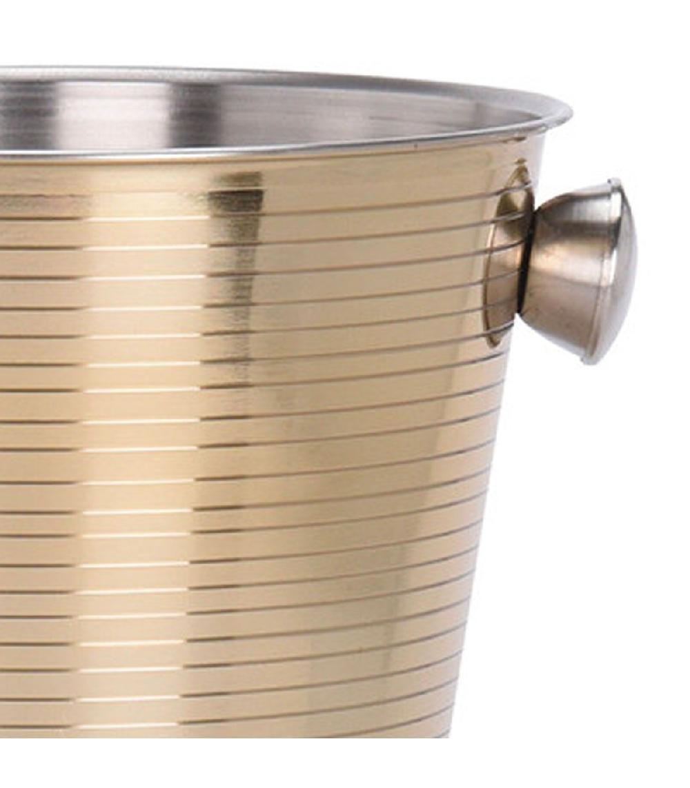 Wadiga Seau à Glaçons En Acier Inoxydable Doré Avec Poignées 20x20x22cm