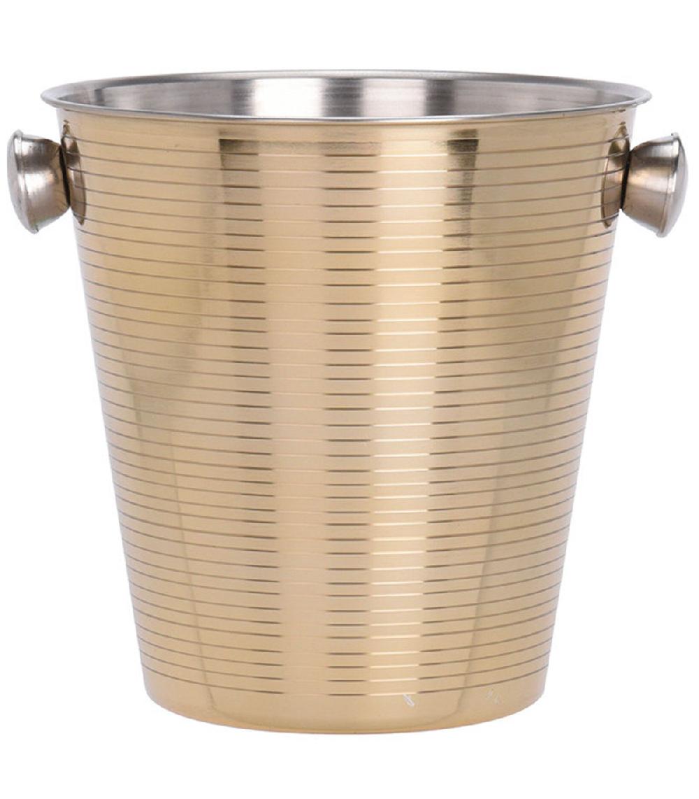wadiga Seau à glaçons en acier inoxydable doré avec poignées 20x20x22cm