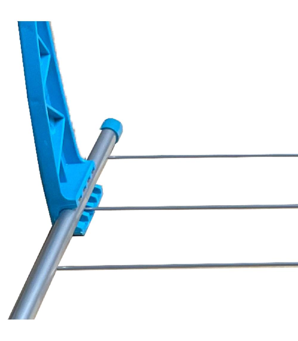 Wadiga Séchoir à Linge Pliant Pour Balcon Et Radiateur Bleu Et Gris