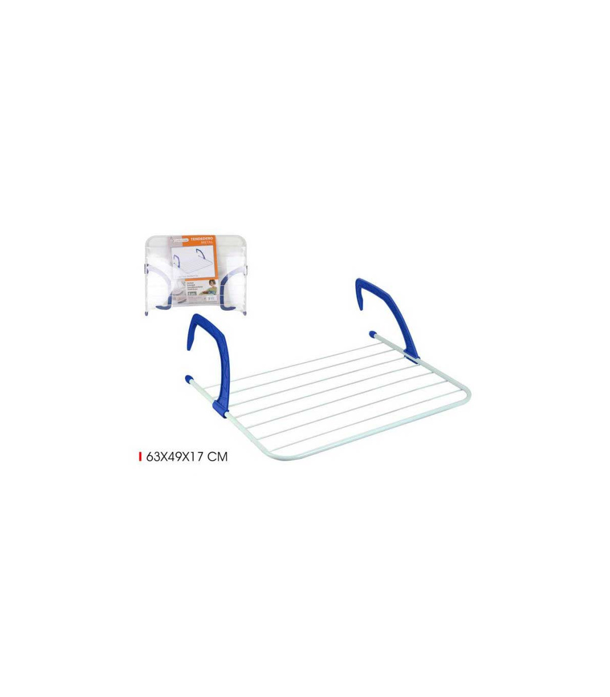 Wadiga Séchoir à Linge Pliant Pour Balcon Et Radiateur Bleu Et Blanc