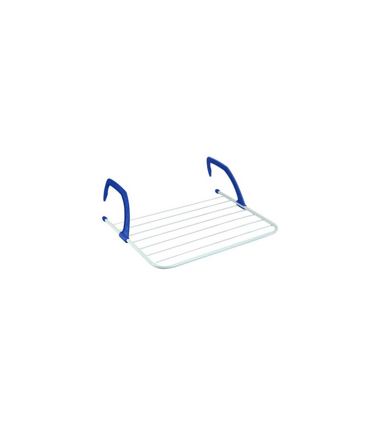wadiga Séchoir à Linge Pliant pour Balcon et Radiateur Bleu et Blanc
