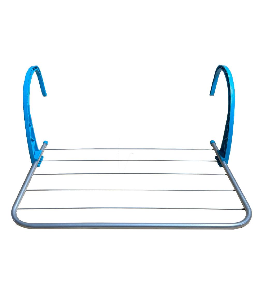wadiga Séchoir à linge pliant pour balcon et radiateur bleu et gris