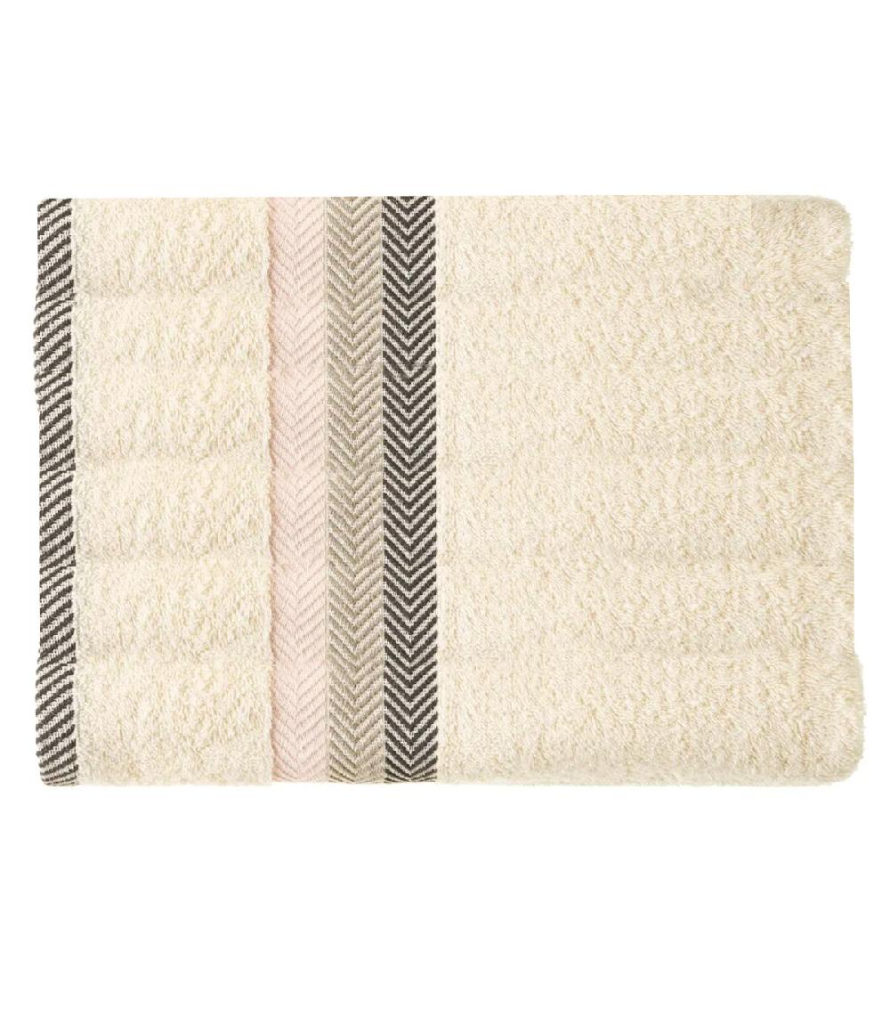 wadiga Serviette de toilette coton blanc crème 50x100cm