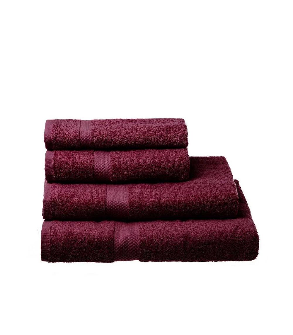 wadiga Serviette Invité / Essuie-mains 100% Coton Rouge Bordeaux - 30x50cm