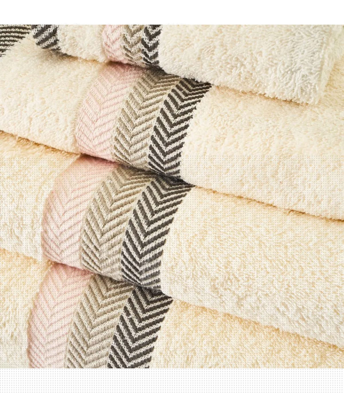 Wadiga Serviette Invité Essuie-mains Coton Blanc Crème 30x50cm