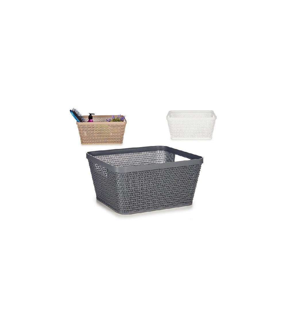 wadiga Set 3 Paniers de Rangement Multiusage Rectangulaires Plastique Ajouré