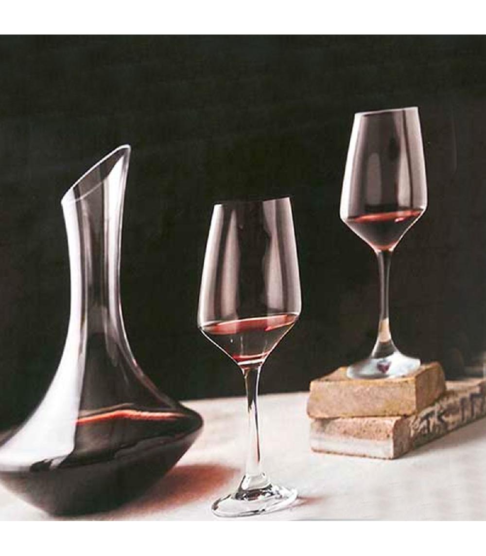 Wadiga Set 4 Verres à Vin + Carafe Décanteur Vin En Verre