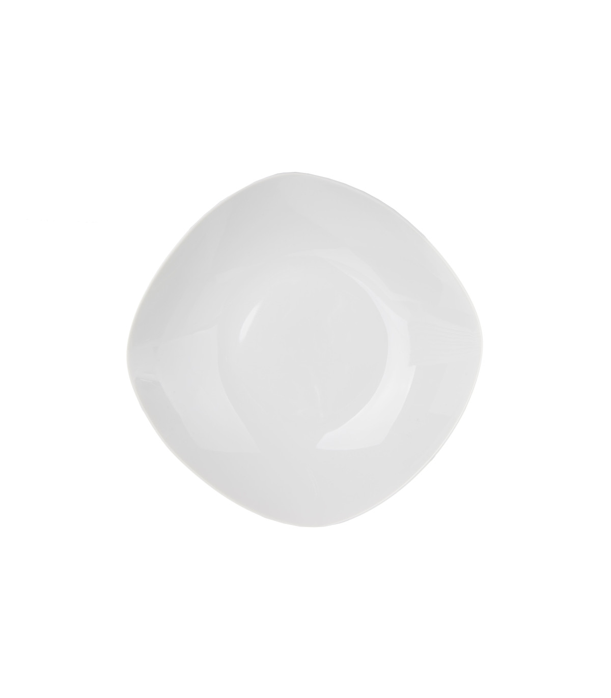 Wadiga Set De 12 Assiettes à Soupe Carrées En Porcelaine Blanche