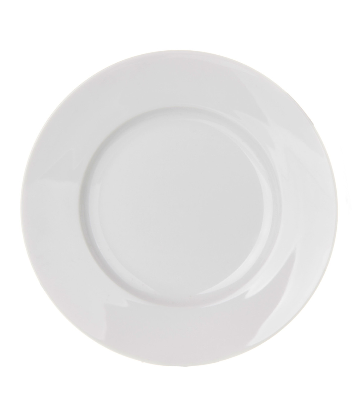 Wadiga Set De 12 Assiettes Plates En Porcelaine Blanche - 26.7cm
