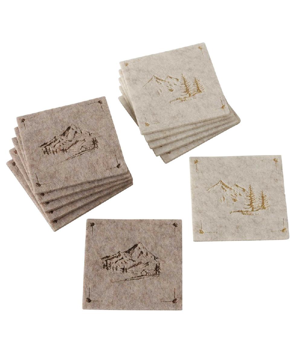wadiga Set de 12 dessous de verre en feutre montagne 10x10cm