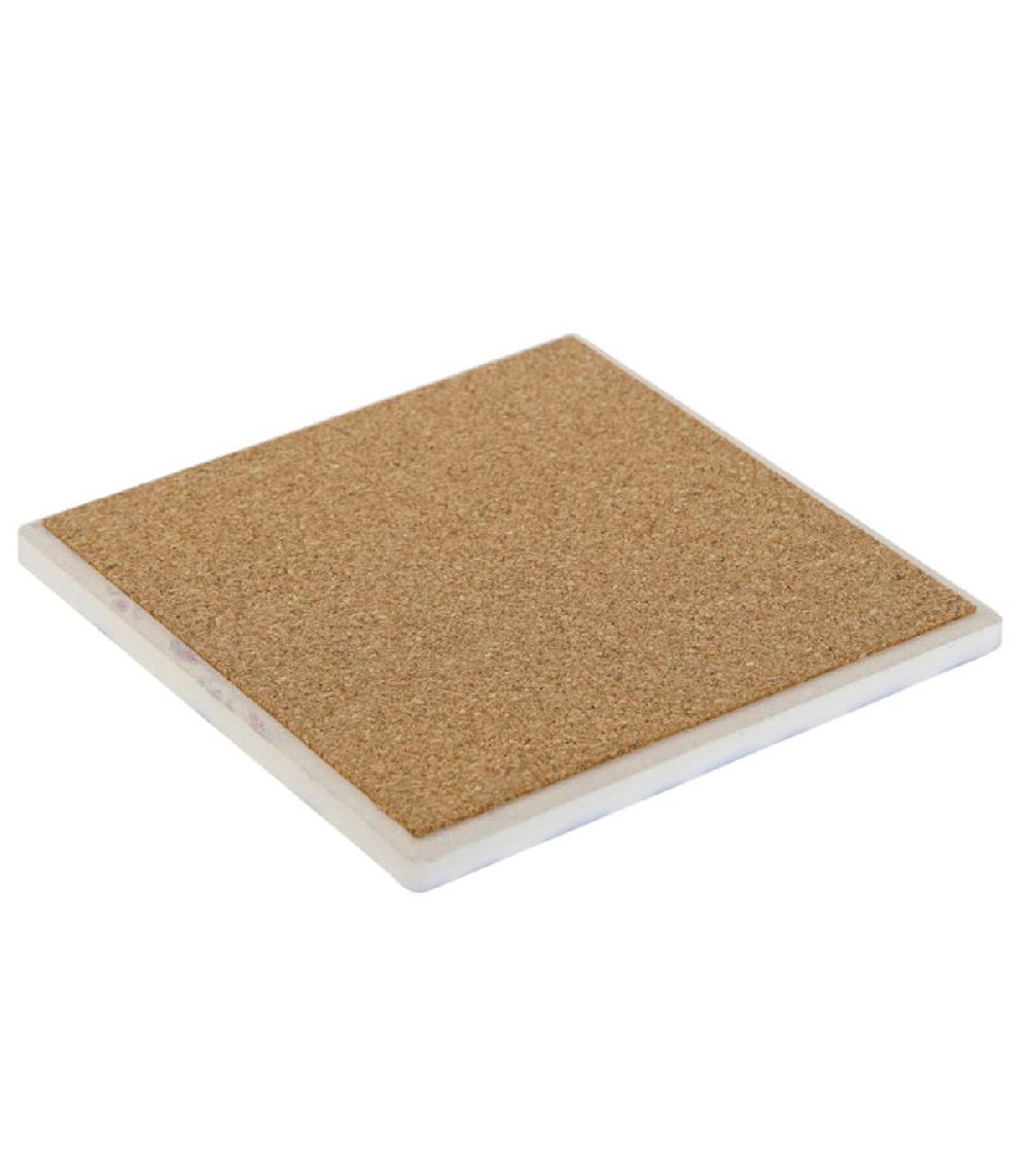 Wadiga Set De 12 Dessous De Verres En Dolomite Bleu Et Blanc 11x11x0.7cm