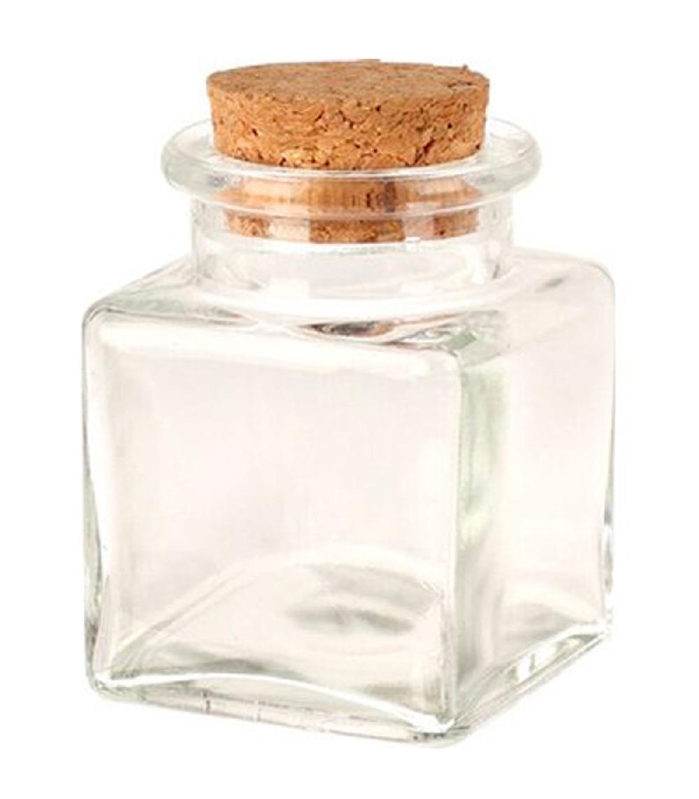 Wadiga Set De 12 Pots à épices En Verre Et Bouchons Liège 4.5x4.5x6.5cm