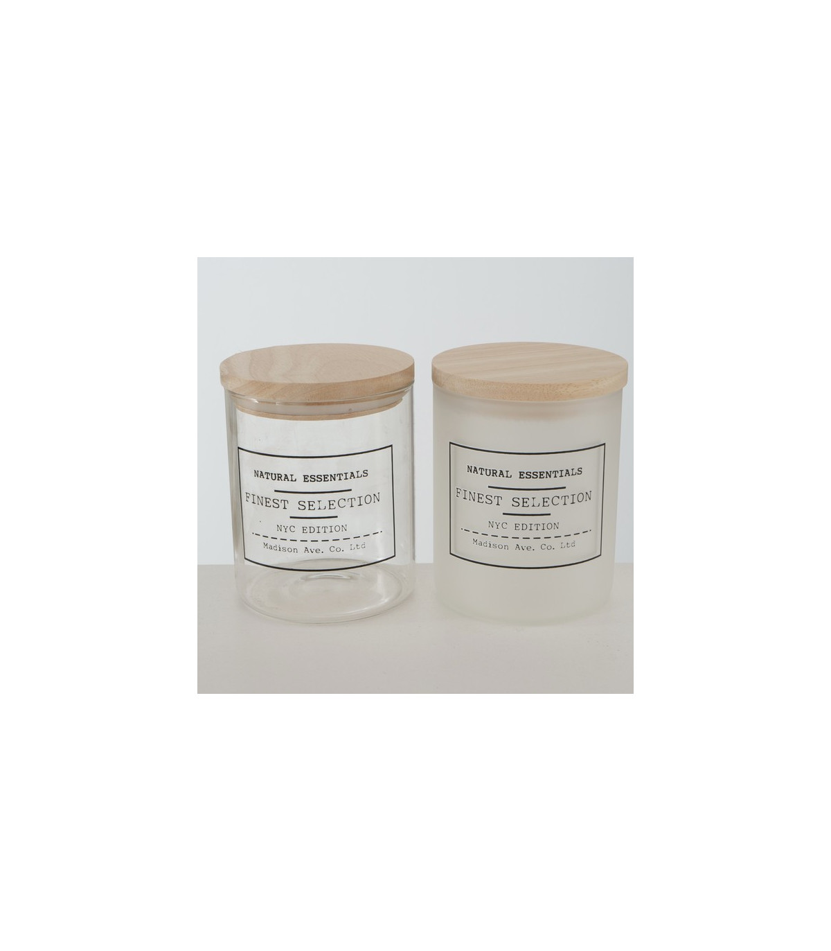 Wadiga Set De 2 Bocaux Cuisine En Verre Avec Bouchon Chêne Esprit Apothicaire