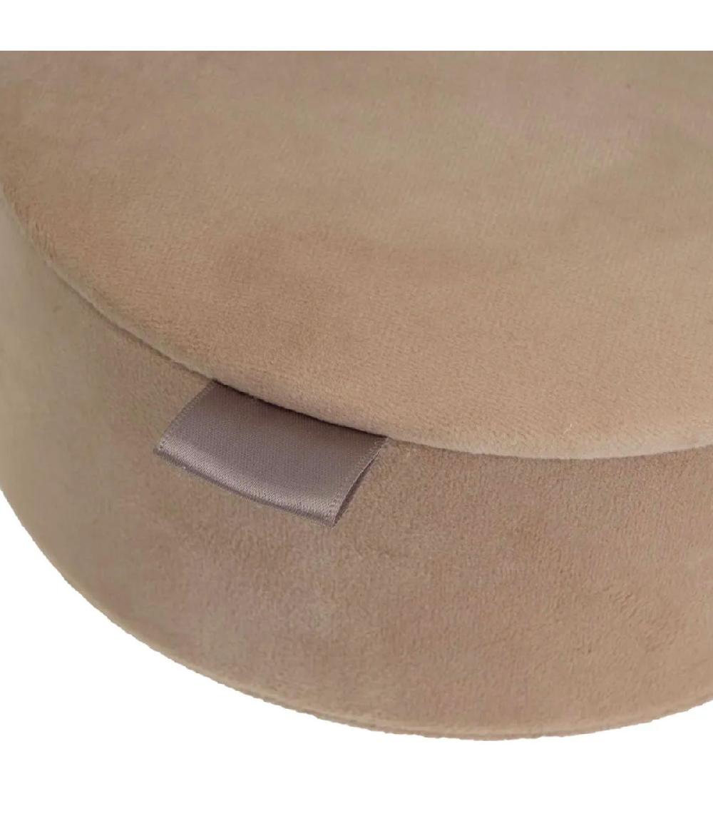 Wadiga Set De 2 Boîtes à Bijoux Rondes Velours Beige Et Gris 16x16x6.5cm