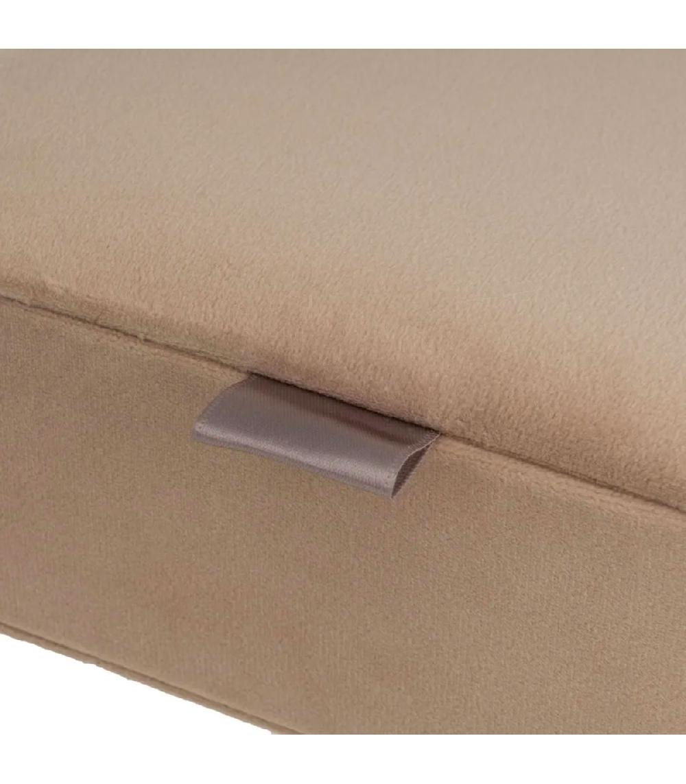 Wadiga Set De 2 Boîtes à Bijoux Velours Beige Et Gris 16x16x6.5cm