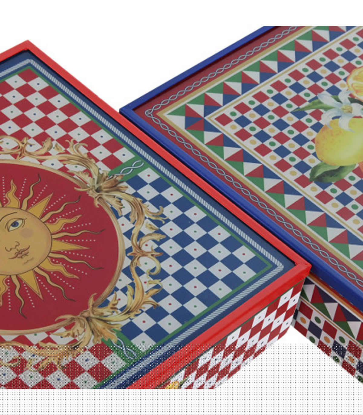 Wadiga Set De 2 Boîtes à Infusions Multicolores 9 Compartiments Citrons 24x24x6.5cm