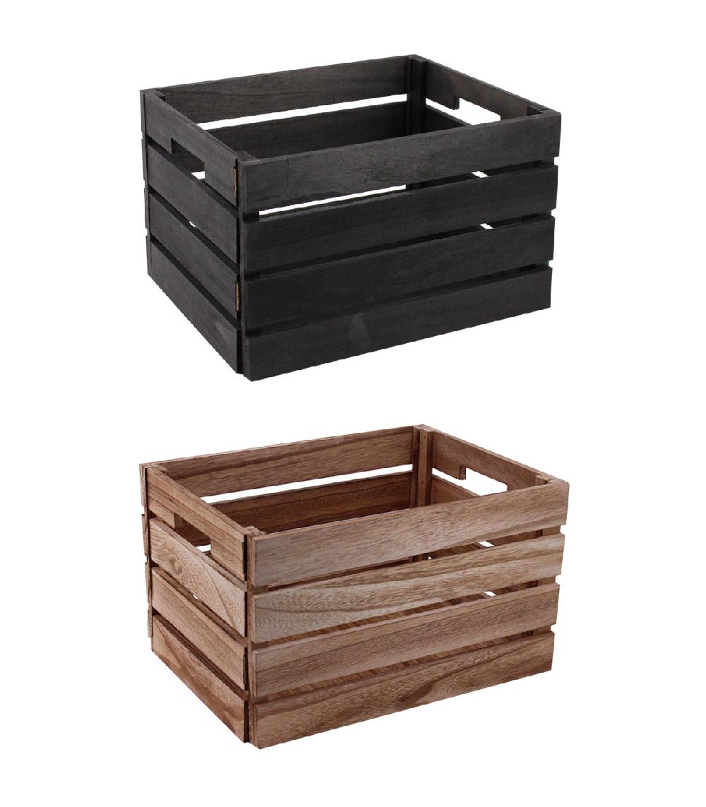 wadiga Set de 2 boîtes de rangement en bois pliables 27x37x22cm