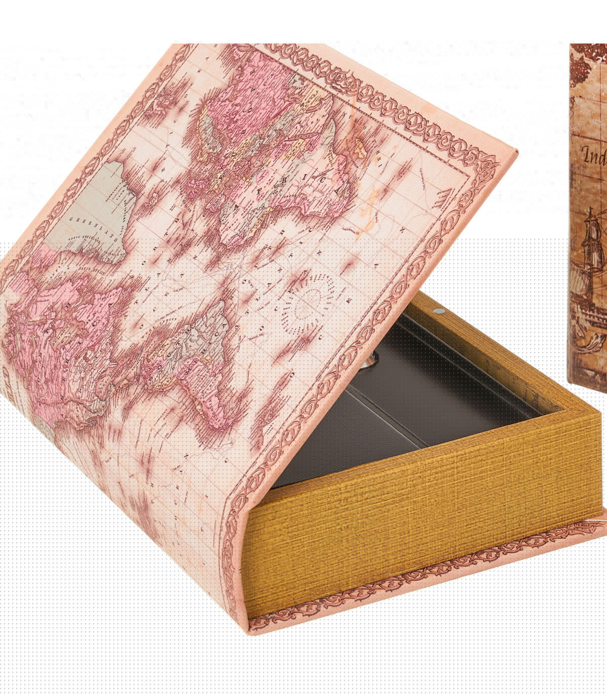 Wadiga Set De 2 Boîtes De Rangement Secrètes Livres Cartes