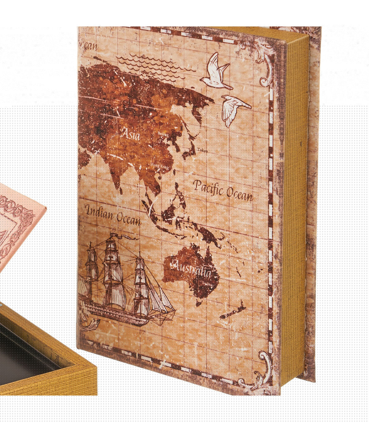 Wadiga Set De 2 Boîtes De Rangement Secrètes Livres Cartes