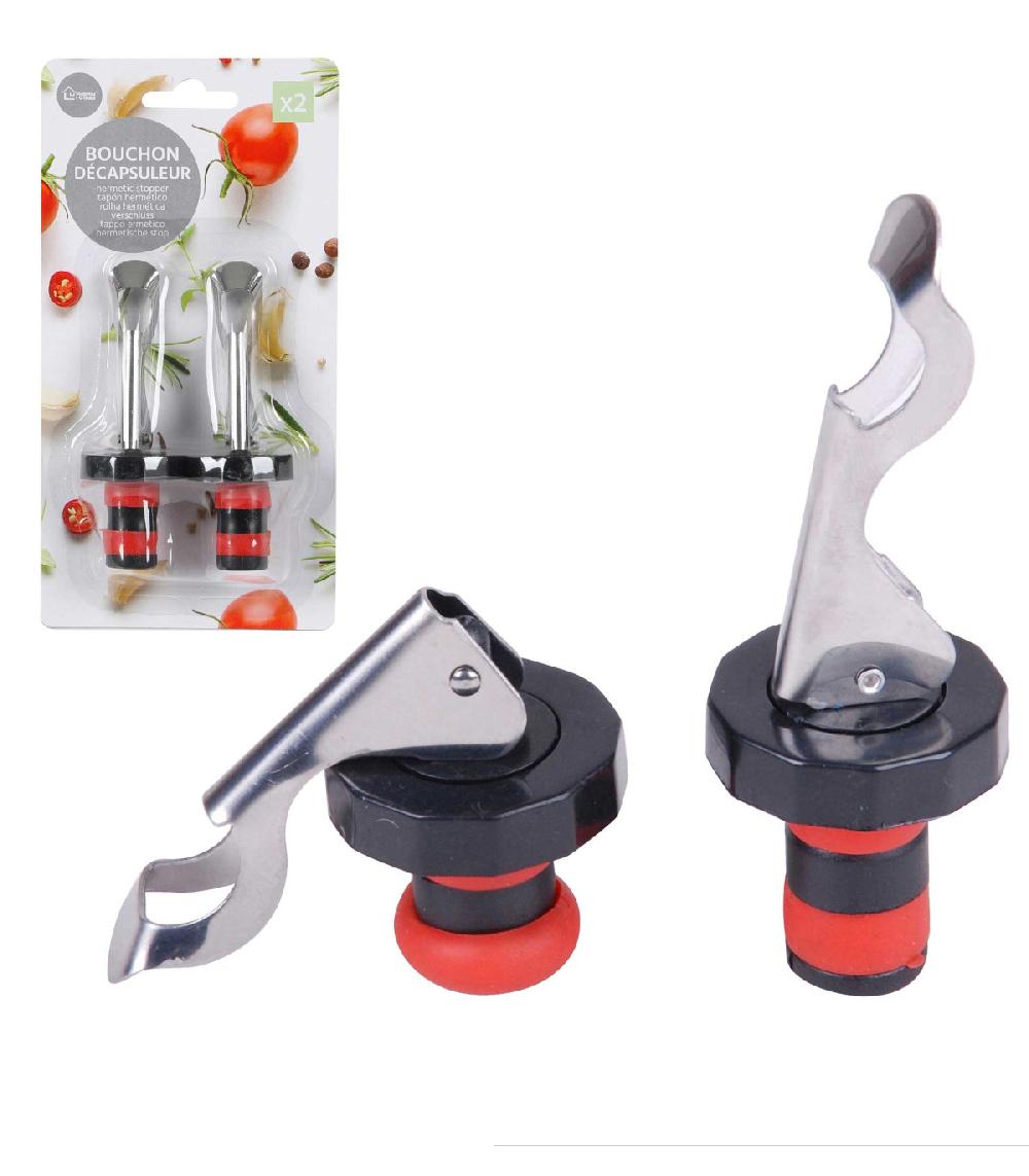 Wadiga Set De 2 Bouchons Hermétiques Décapsuleurs Pour Bouteilles