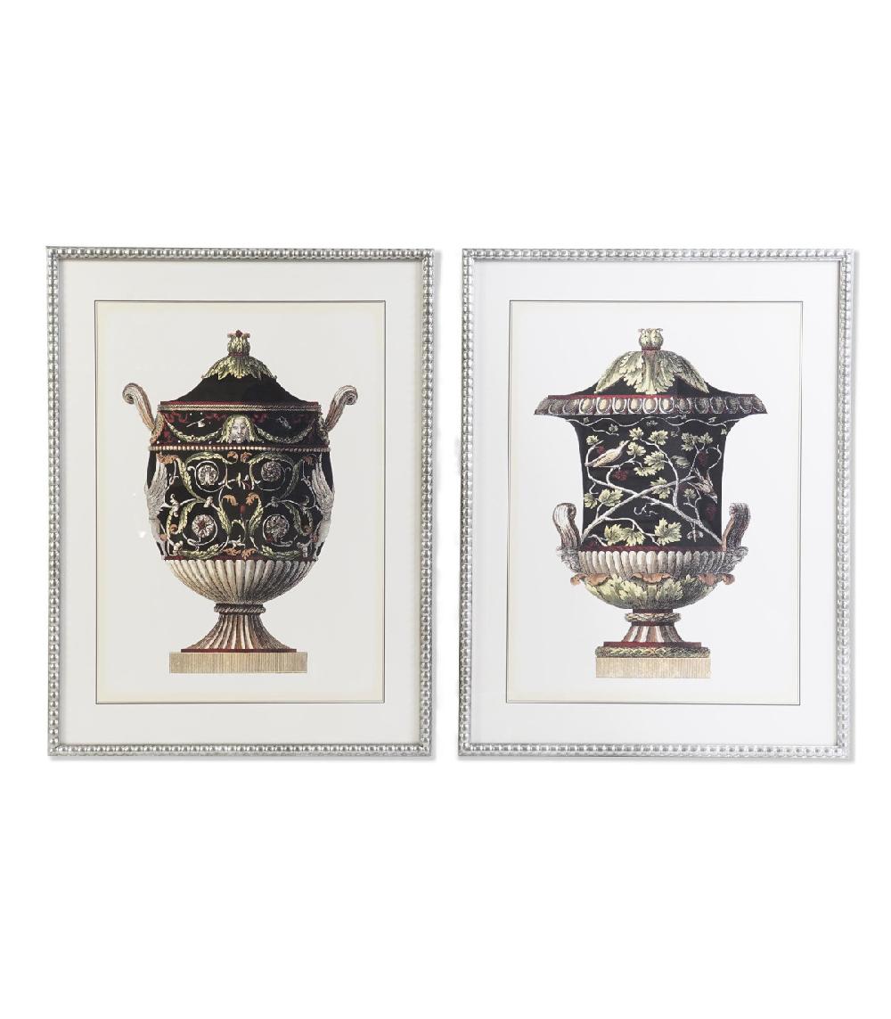wadiga Set de 2 cadres décoratifs Amphores - 63x3.5x83cm