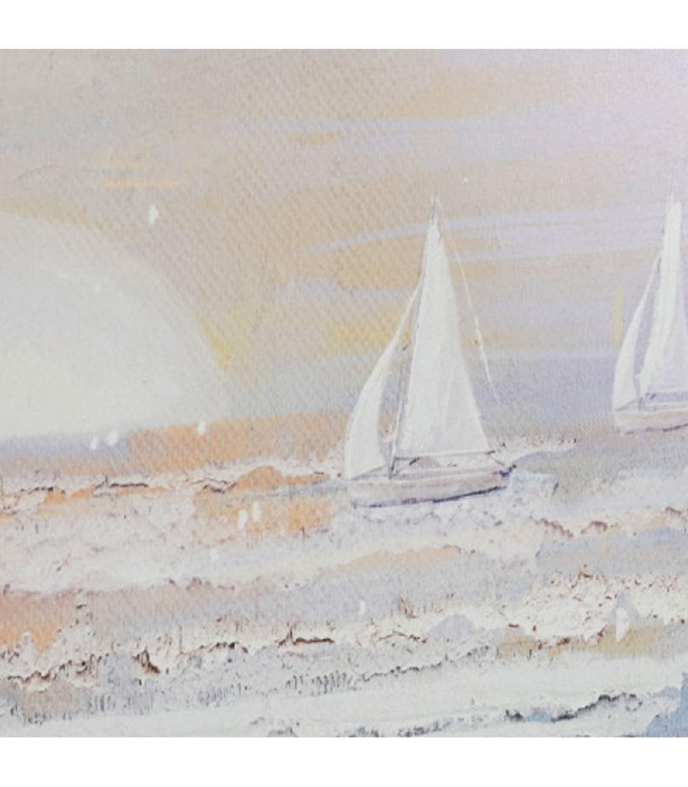 Wadiga Set De 2 Cadres Décoratifs Mer Couché De Soleil 90x4.5x120cm