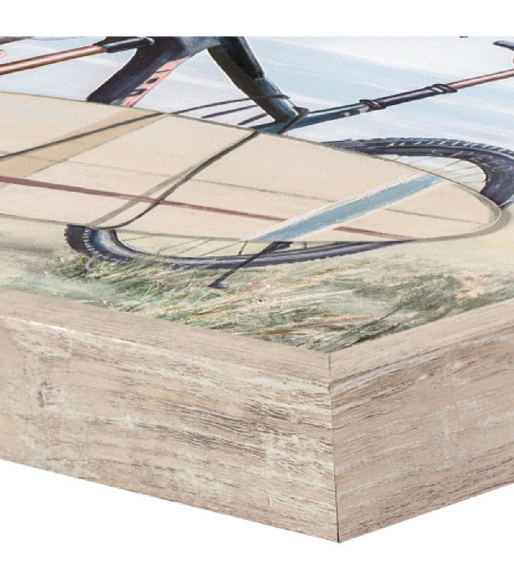 Wadiga Set De 2 Cadres Décoratifs Surfs Effet Bois 62x3x42cm