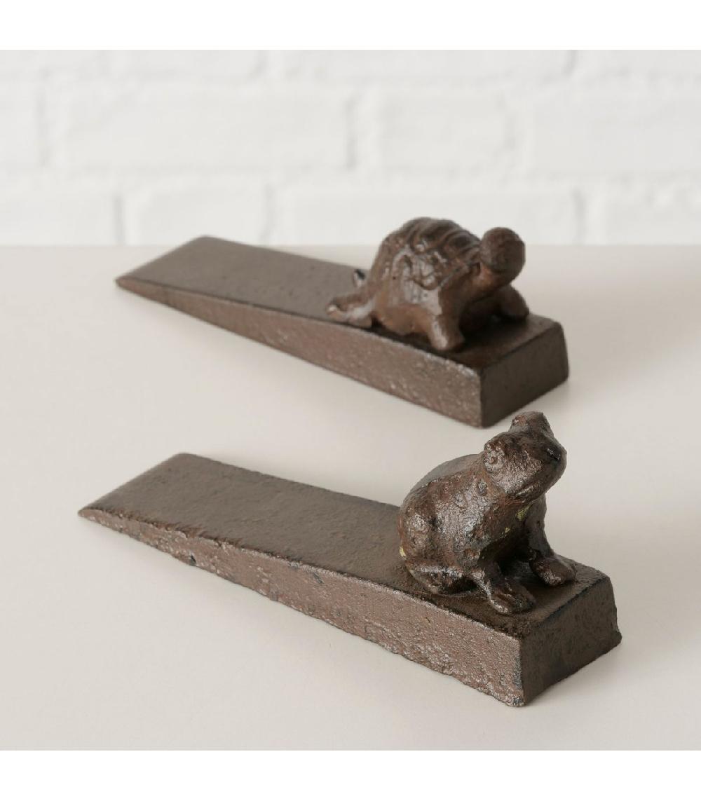 Wadiga Set De 2 Cale-portes En Fonte Tortue Et Grenouille