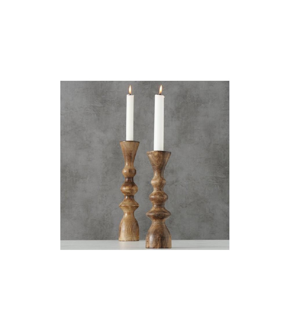 Wadiga Set De 2 Chandeliers En Bois De Mangue - 23cm Et 30cm