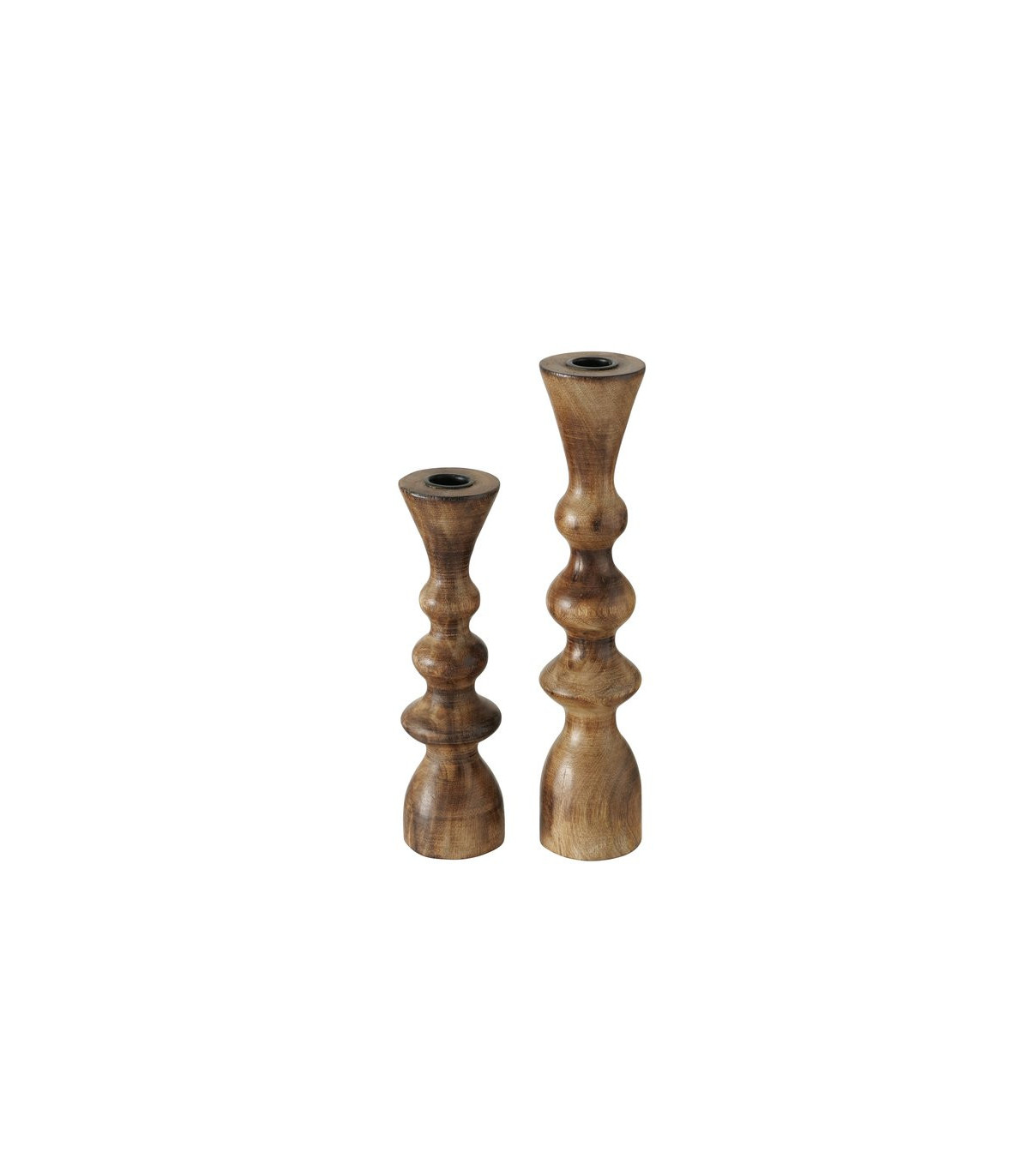 wadiga Set de 2 Chandeliers en Bois de Mangue - 23cm et 30cm