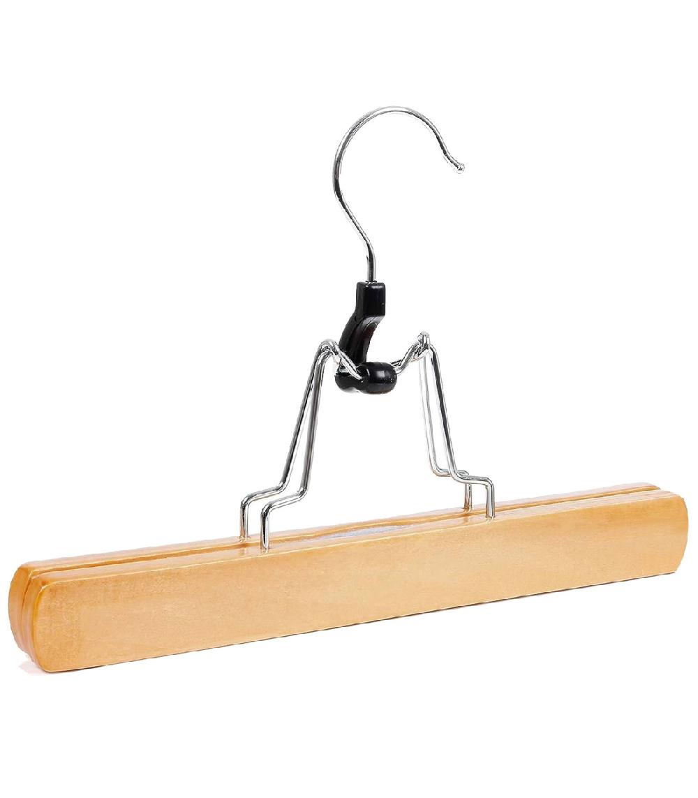 Wadiga Set De 2 Cintres à Pince Classique En Bois Pour Jupe