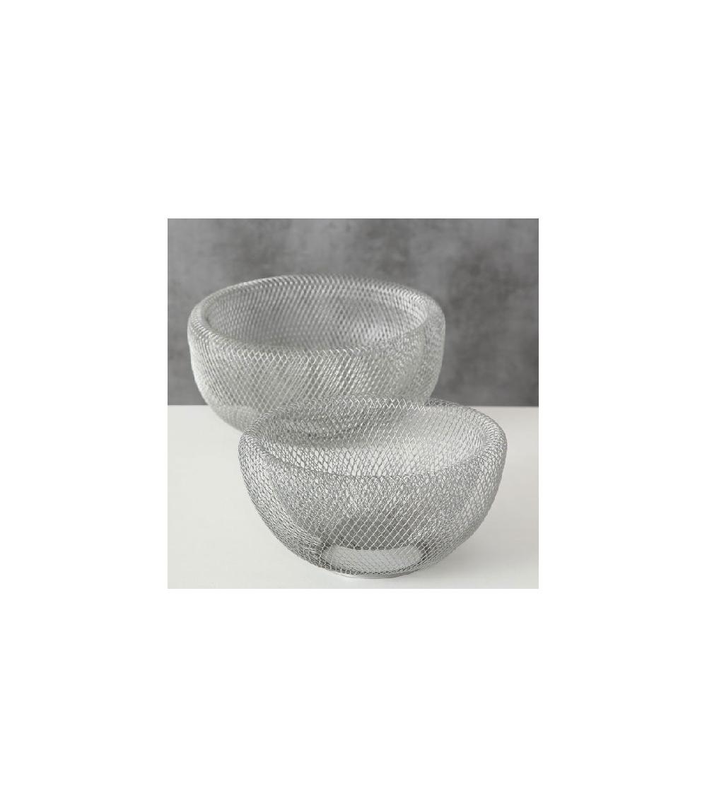 Wadiga Set De 2 Corbeilles à Fruits Décoratives Design Argenté